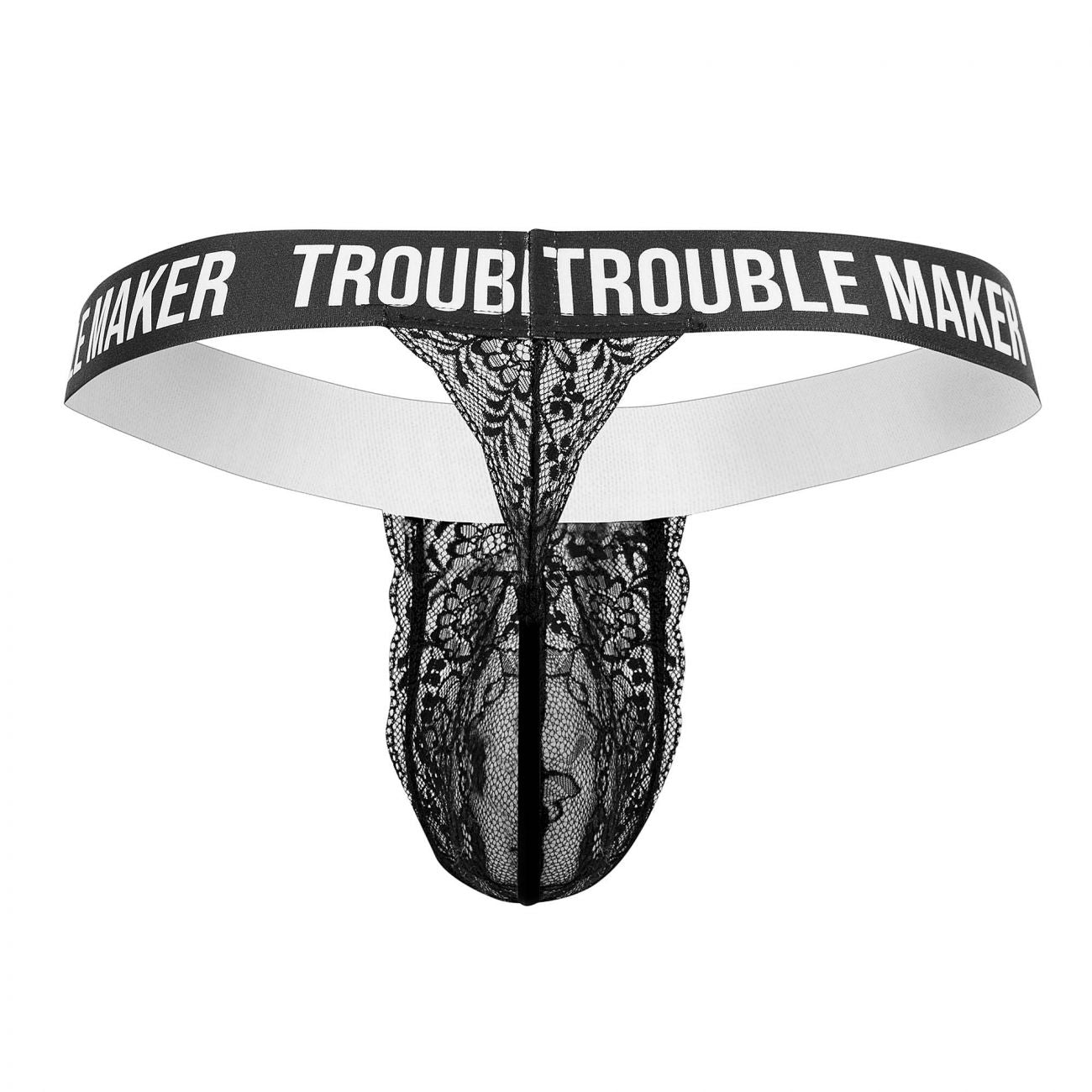 CandyMan 99618 Trouble Maker Lace Thongs Black