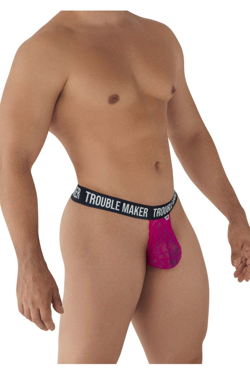 CandyMan 99618 Trouble Maker Lace Thongs Pink