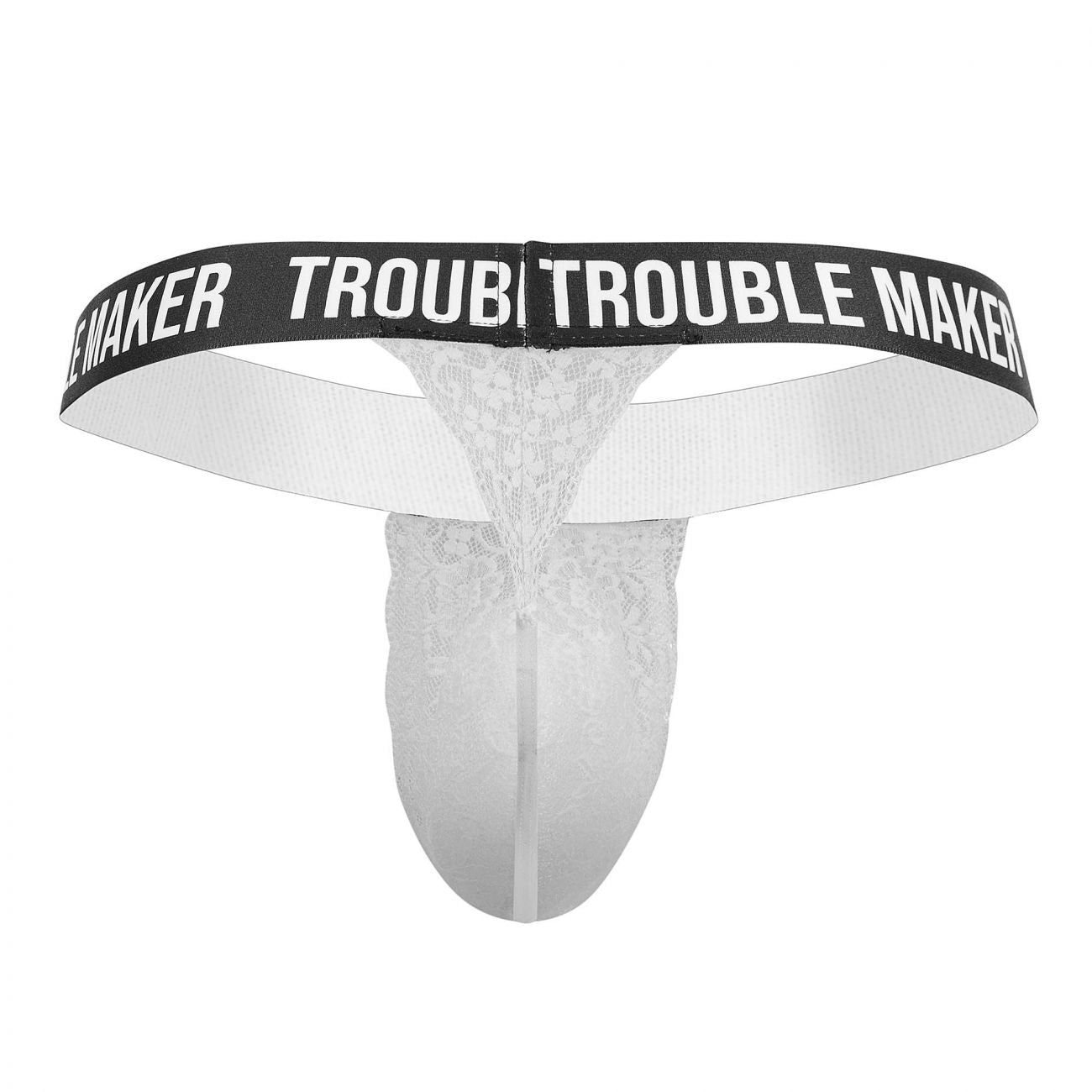 CandyMan 99618 Trouble Maker Lace Thongs White