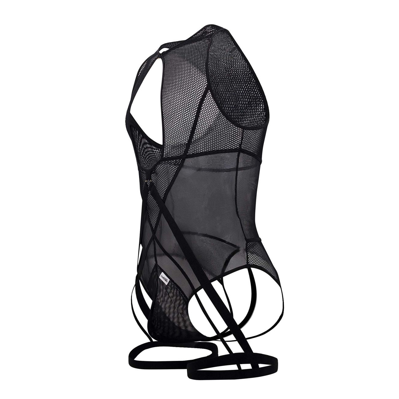 CandyMan 99650X Mesh Bodysuit Black Plus Sizes
