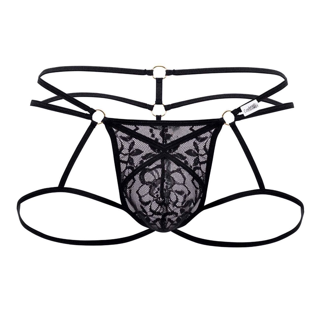 JCSTK - CandyMan 99671 Lace Jock Thongs Black