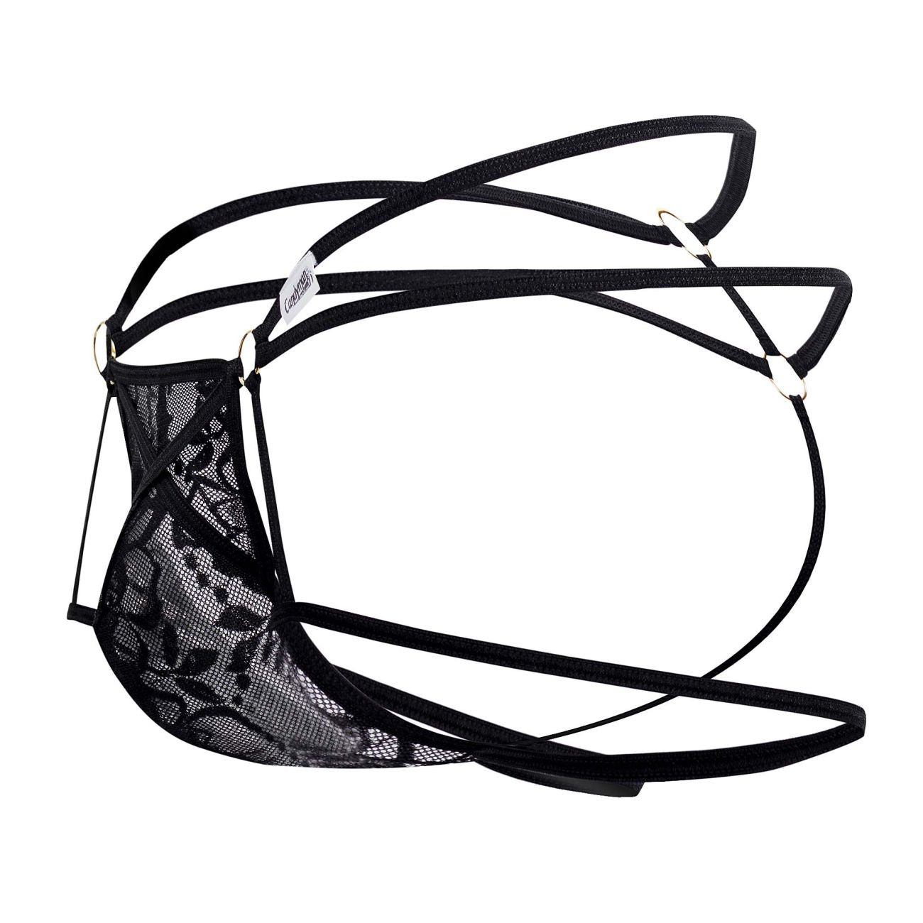 JCSTK - CandyMan 99671 Lace Jock Thongs Black