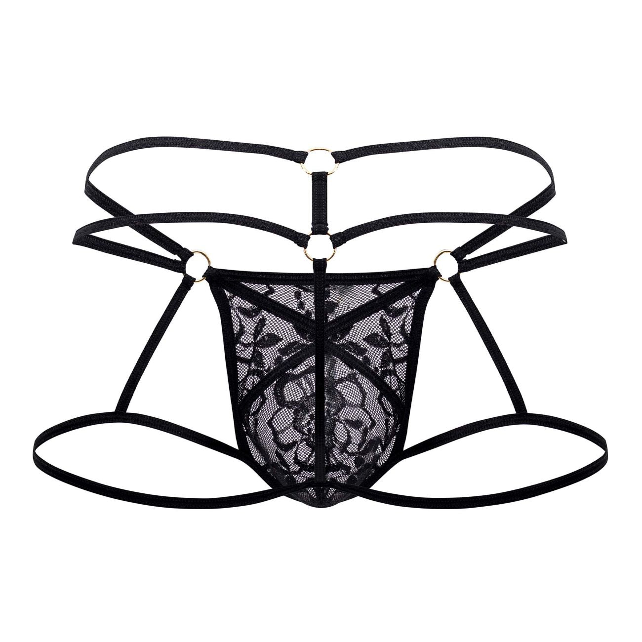 JCSTK - CandyMan 99671 Lace Jock Thongs Black