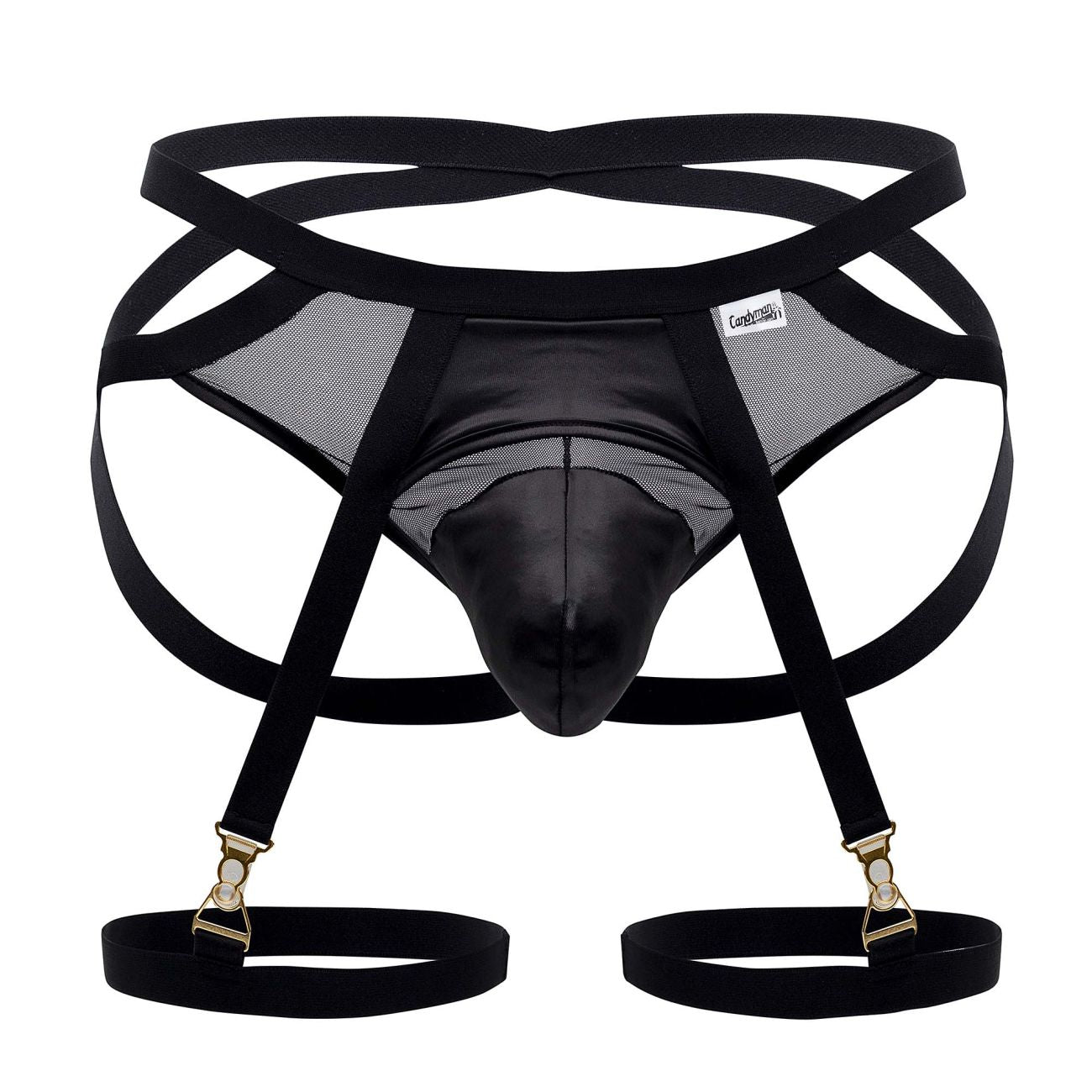 CandyMan 99675 Garter Jock Two Piece Set Black
