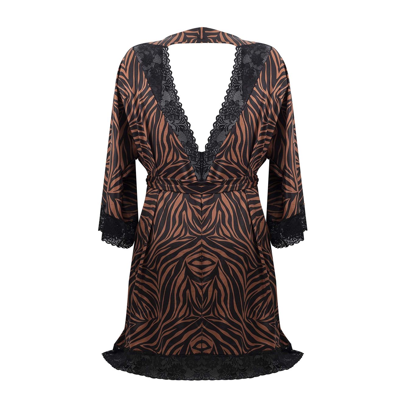 CandyMan 99700X Robe Thong Two Piece Set Animal Print Plus Sizes