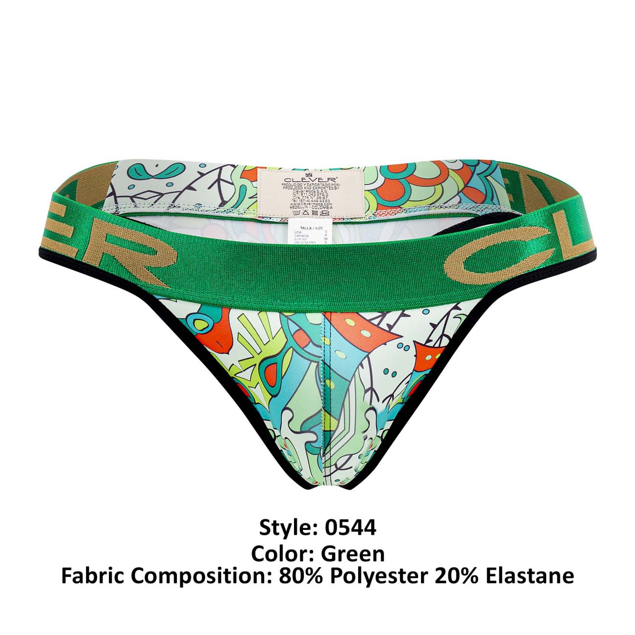 Clever 0544-1 Psychedelic Thongs Green