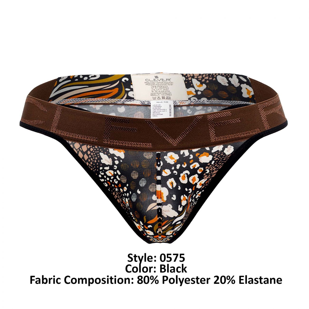 Clever 0575-1 Wild Thongs Black Printed