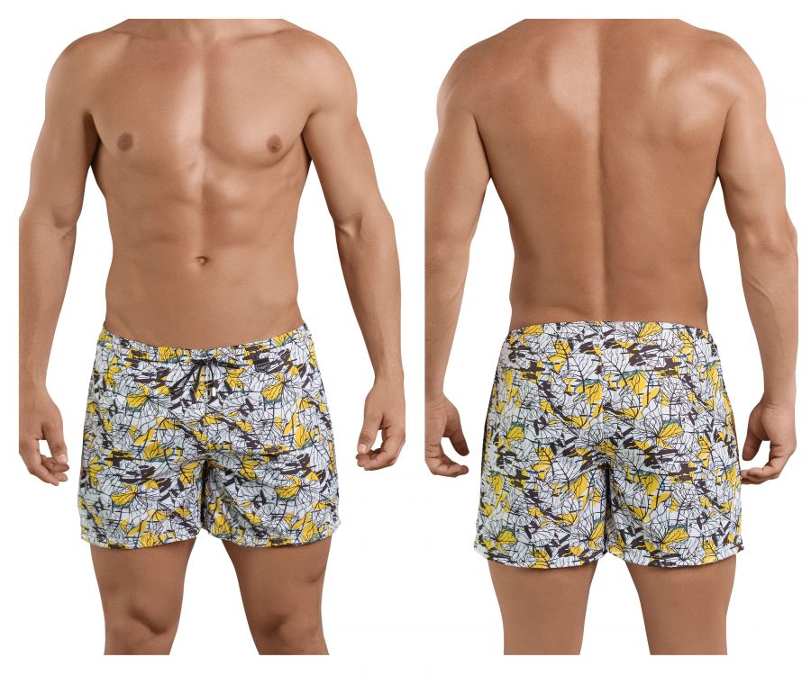 Clever 0684 Leaves Atleta Swim Trunks Yellow Multi