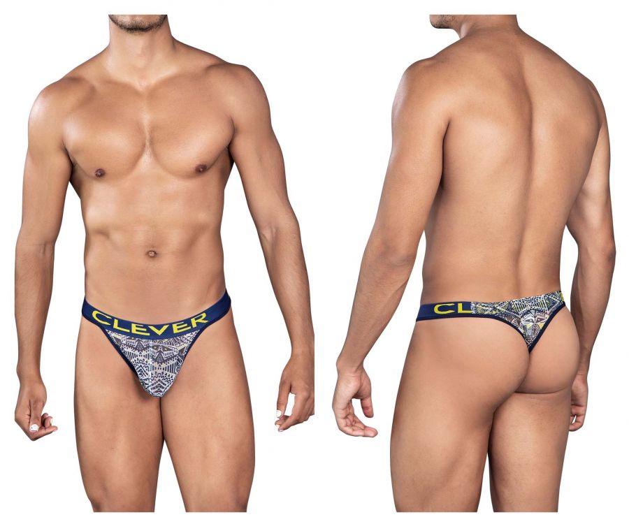 Clever 0921 Tribal Thongs White Print