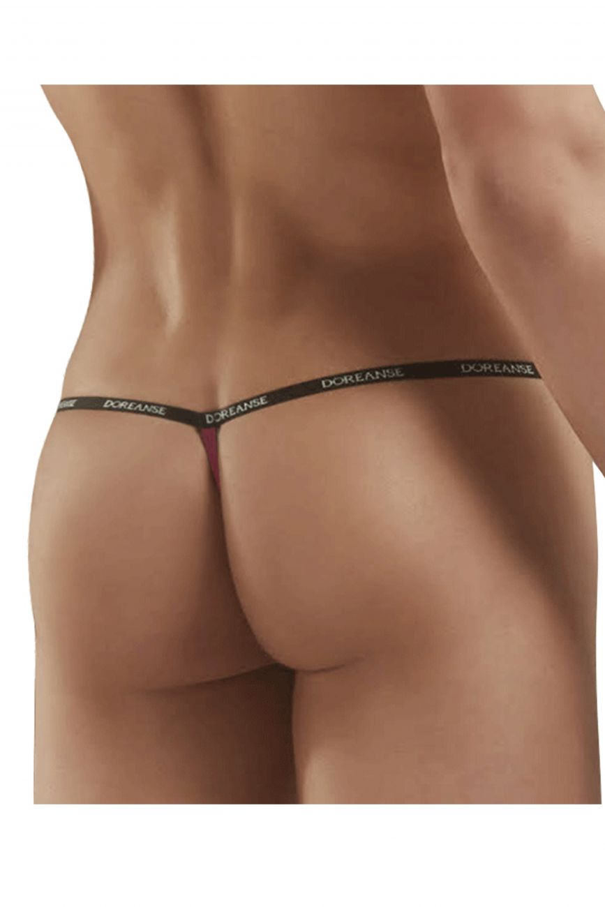 Doreanse 1330-BRD Ribbed Modal T-thong Mens Thong Bordeaux