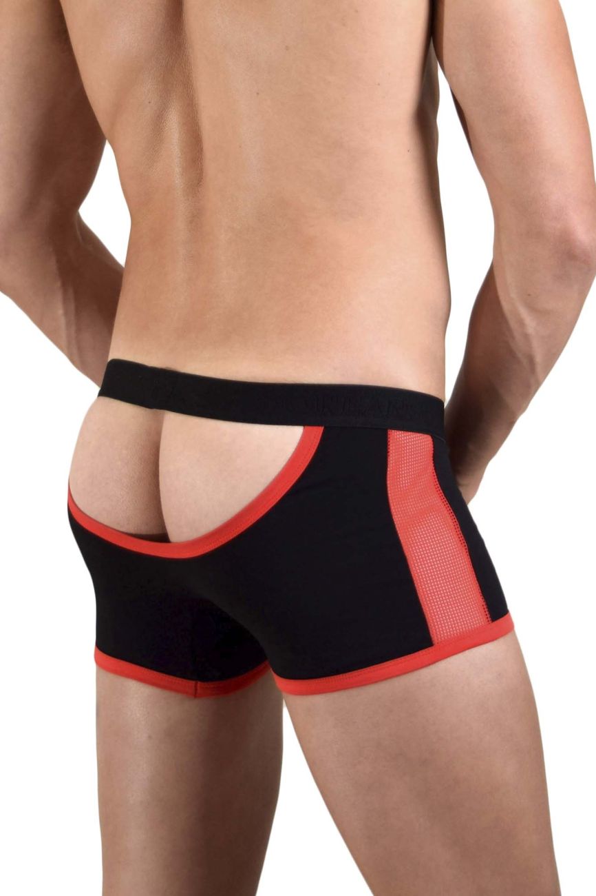 Doreanse 1563-BLK Teaser Boxer Briefs Black-Red Plus Sizes
