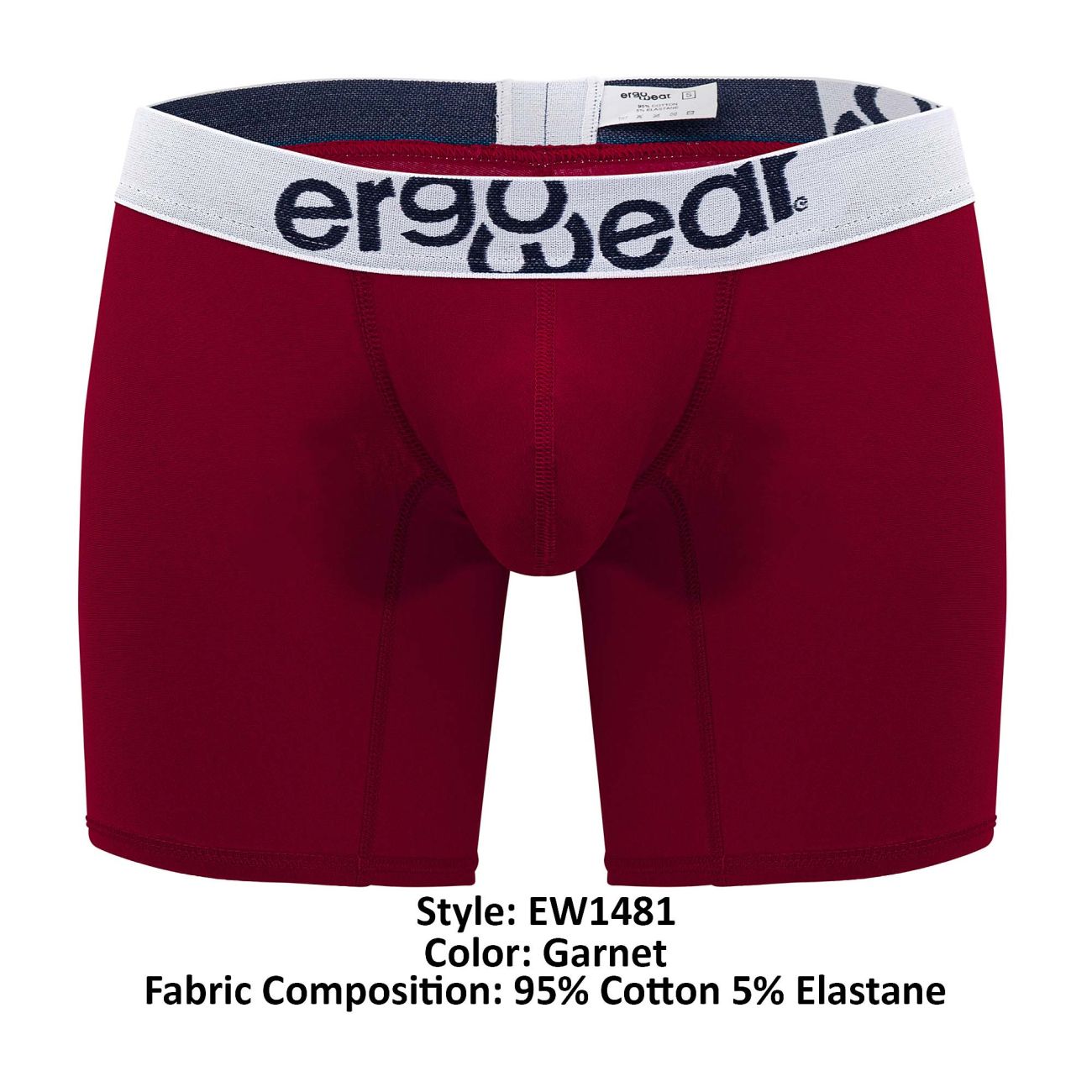 ErgoWear EW1481 MAX COTTON Boxer Briefs Garnet