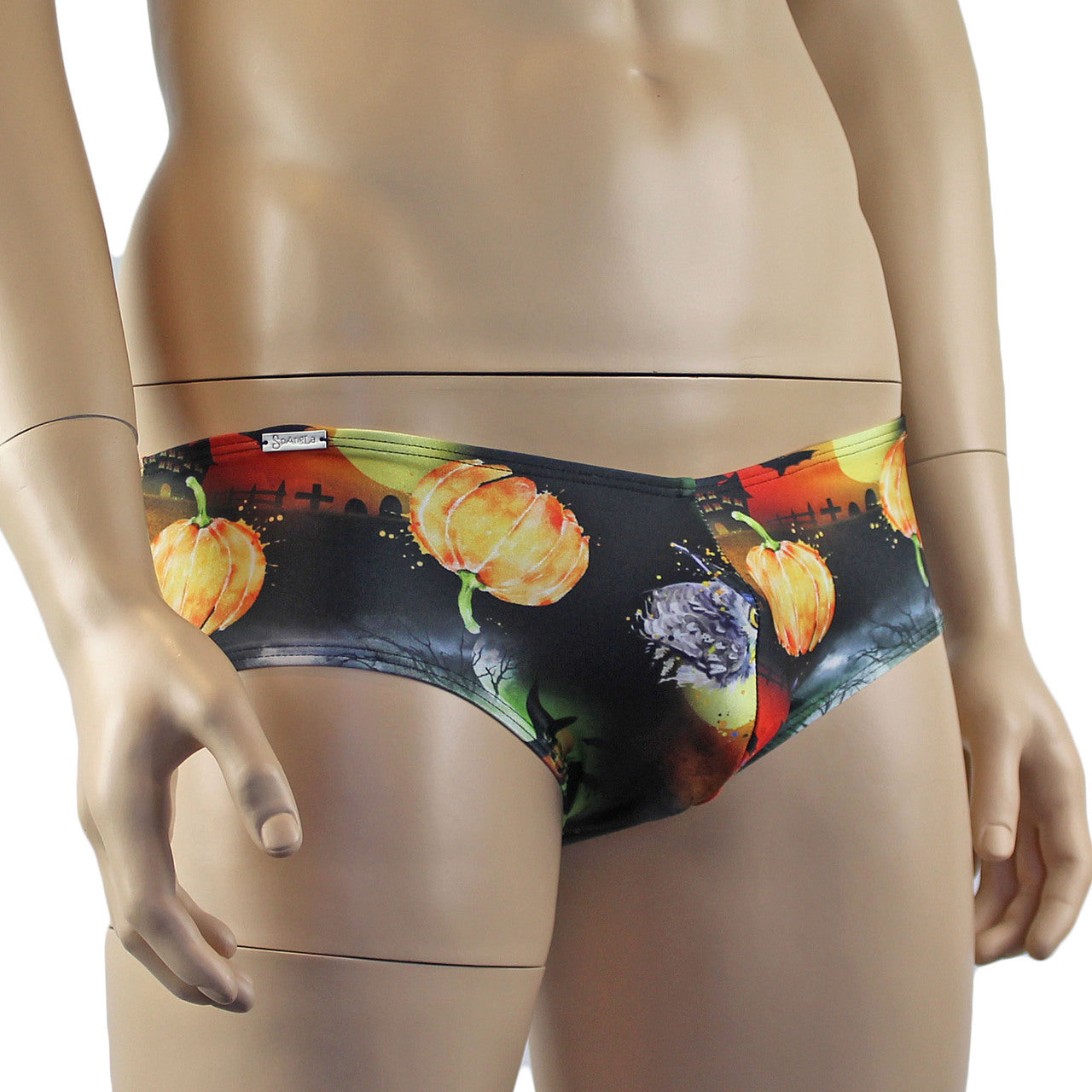 Halloween Mens Witches Pumpkins and Bats Mini Boxer Briefs