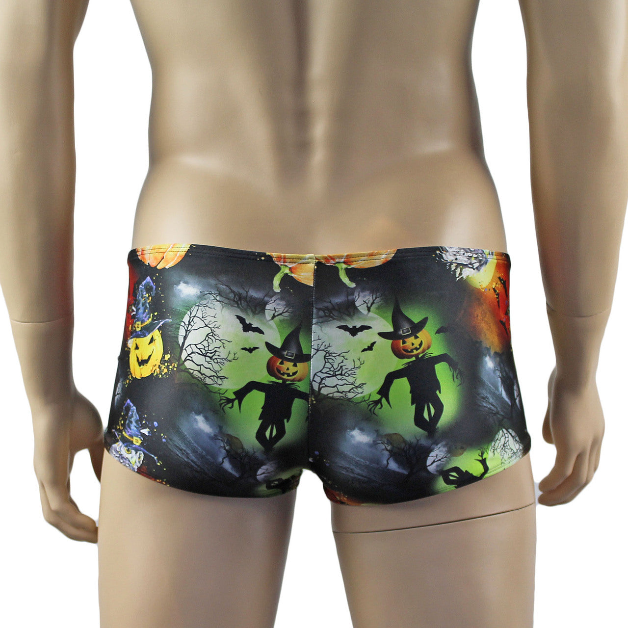 Halloween Mens Witches Pumpkins and Bats Boxer Shorts