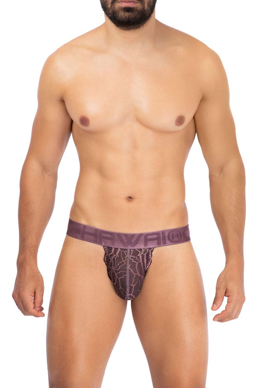 HAWAI 42153 Solid Lace Thongs Taupe