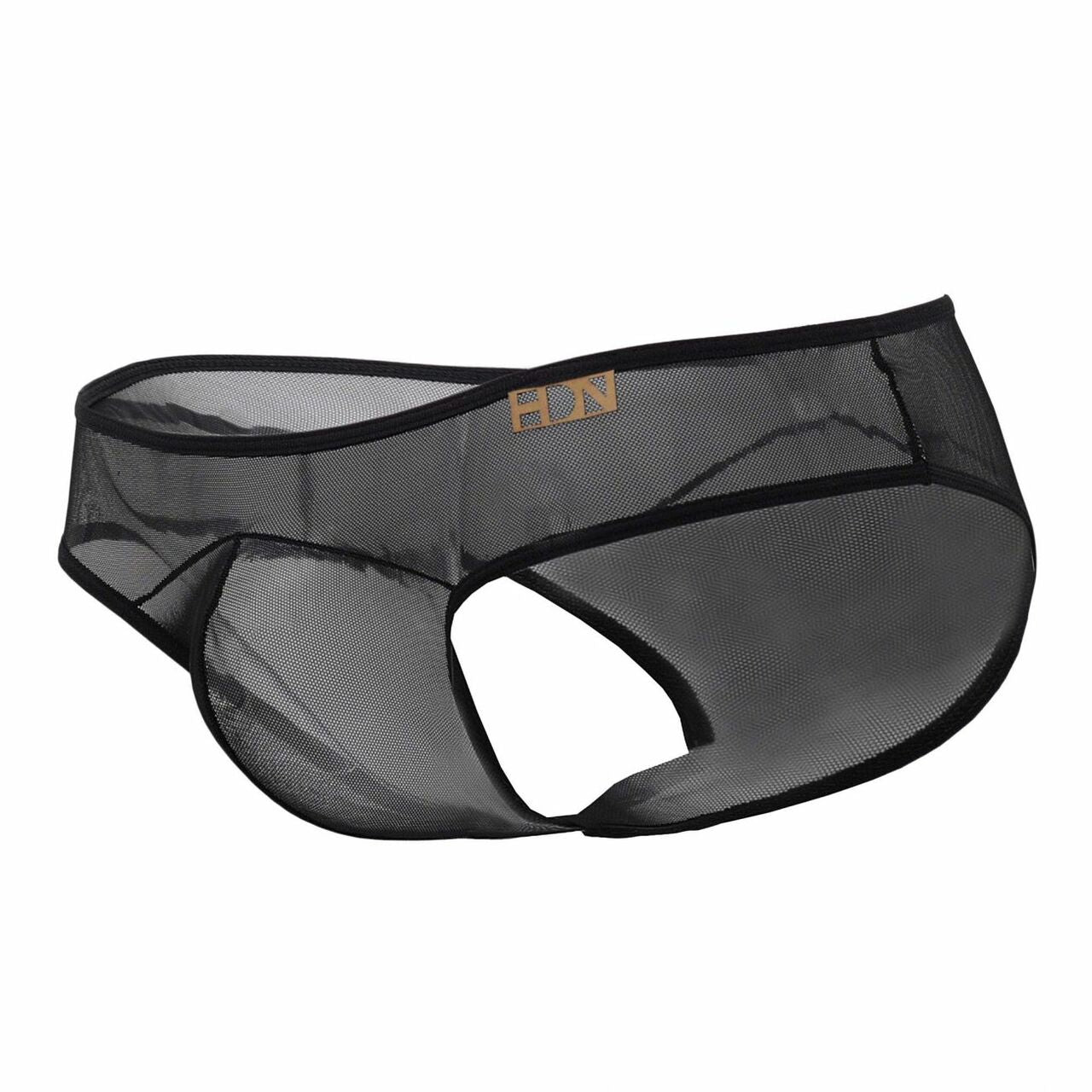 Mens Hidden Seduction Stretch Mesh Bikini Brief Black