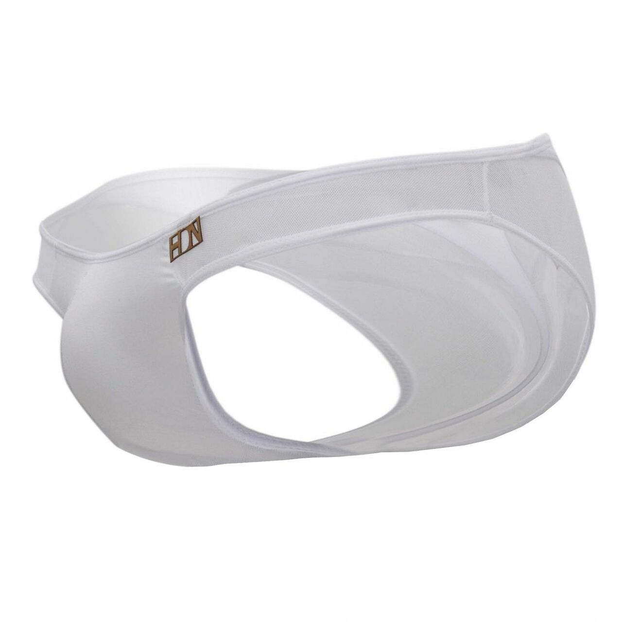 SALE - Mens Hidden Seduction Stretch Mesh & Spandex Brief with Thong Detail White
