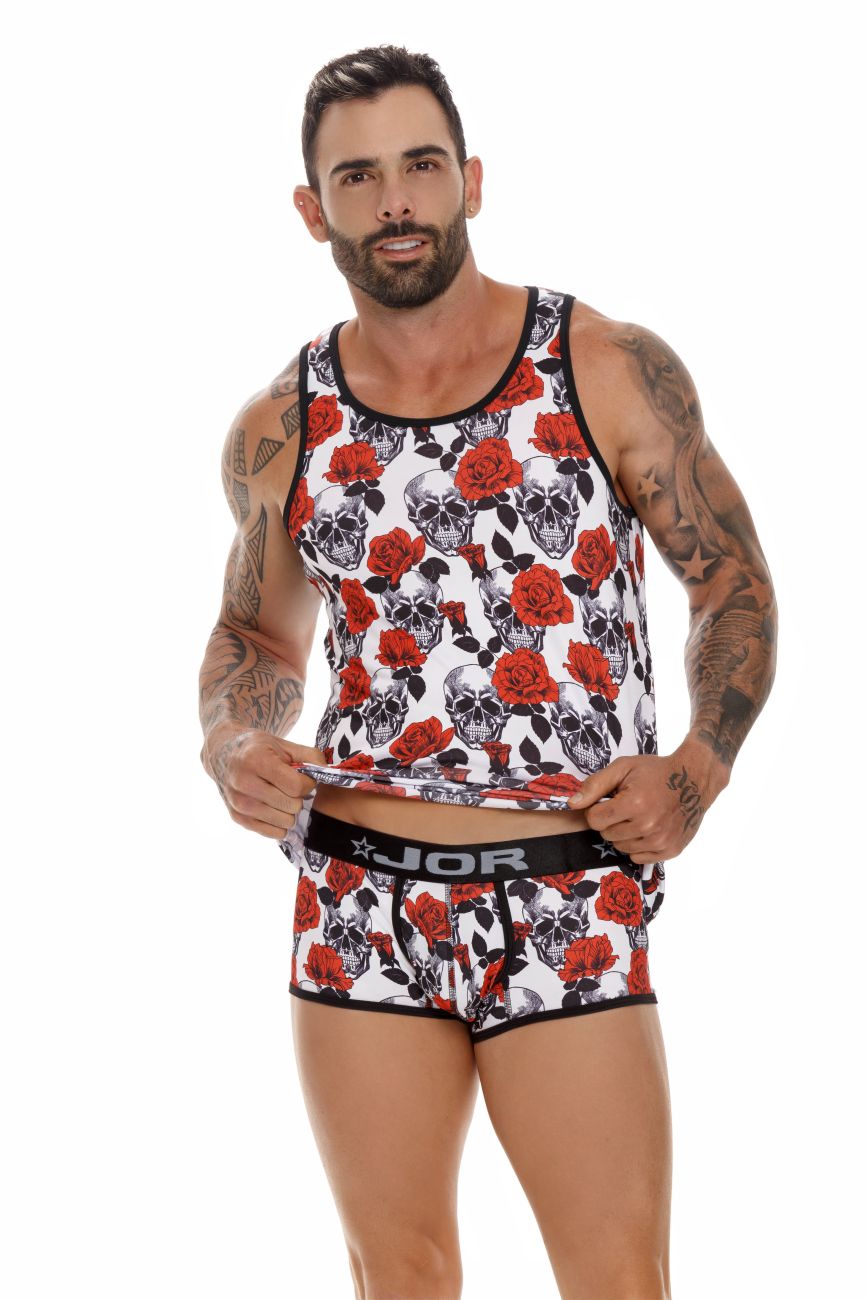 JOR 1662 Jalisco Tank Top Skulls & Roses Printed
