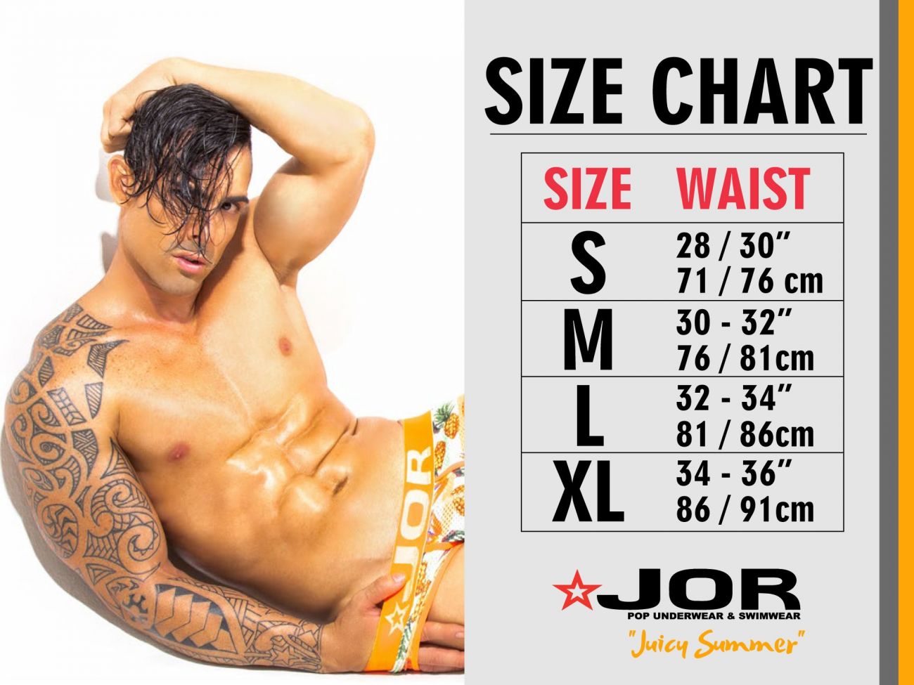 JOR 1525 Fenix Briefs Orange Printed