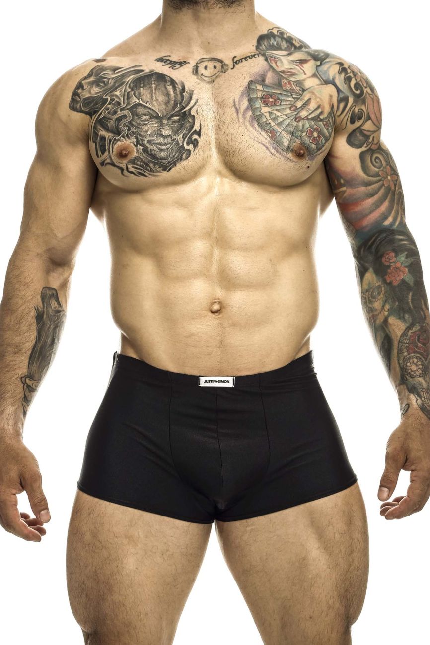 JUSTIN+SIMON XSJ08 Classic Trunks Black Plus Sizes