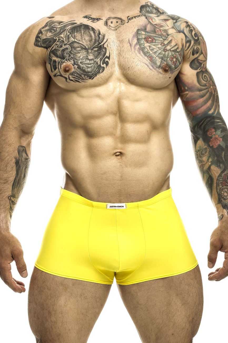 JUSTIN+SIMON XSJ08 Classic Trunks Yellow Plus Sizes