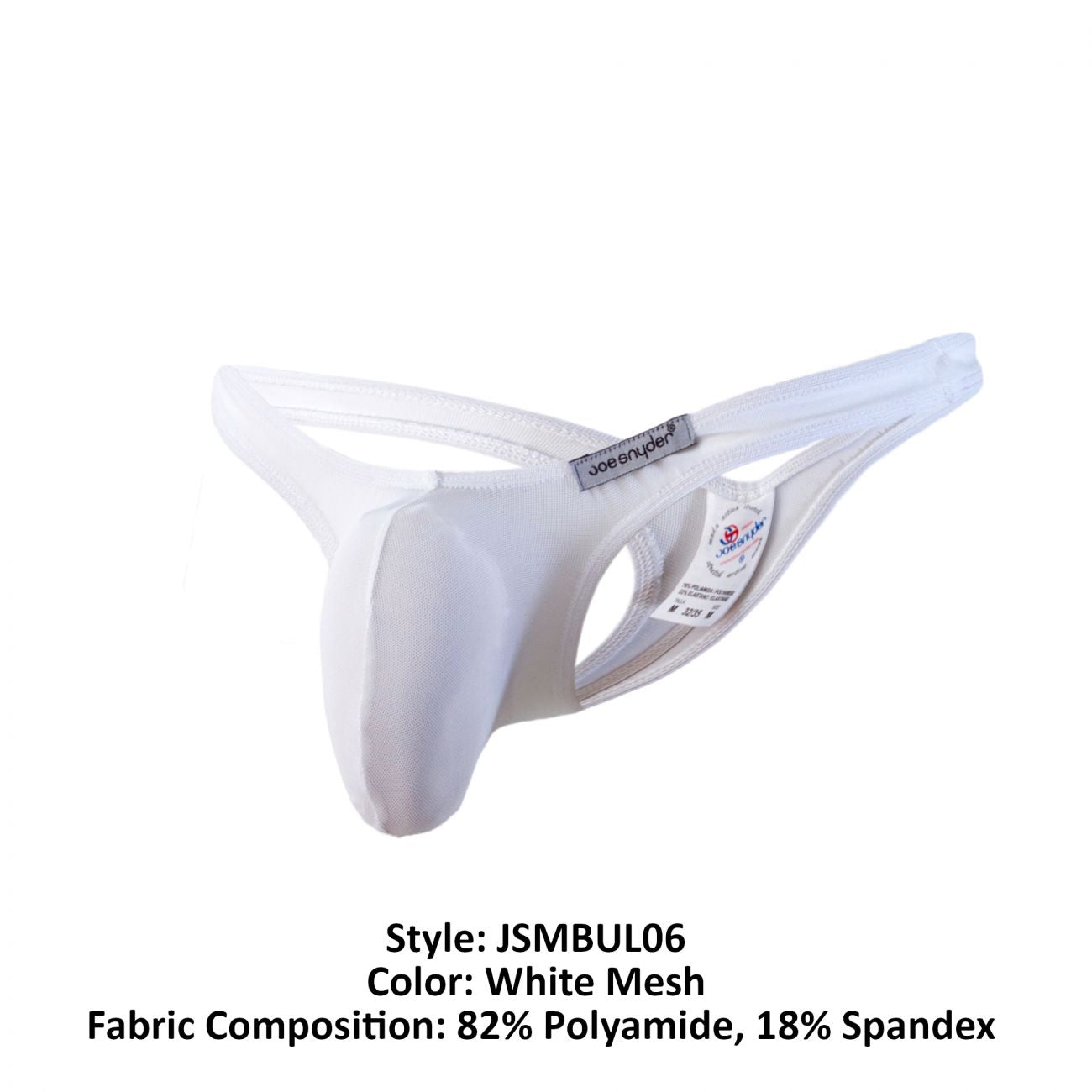Joe Snyder JSMBUL06 Maxi Bulge Thongs White Mesh