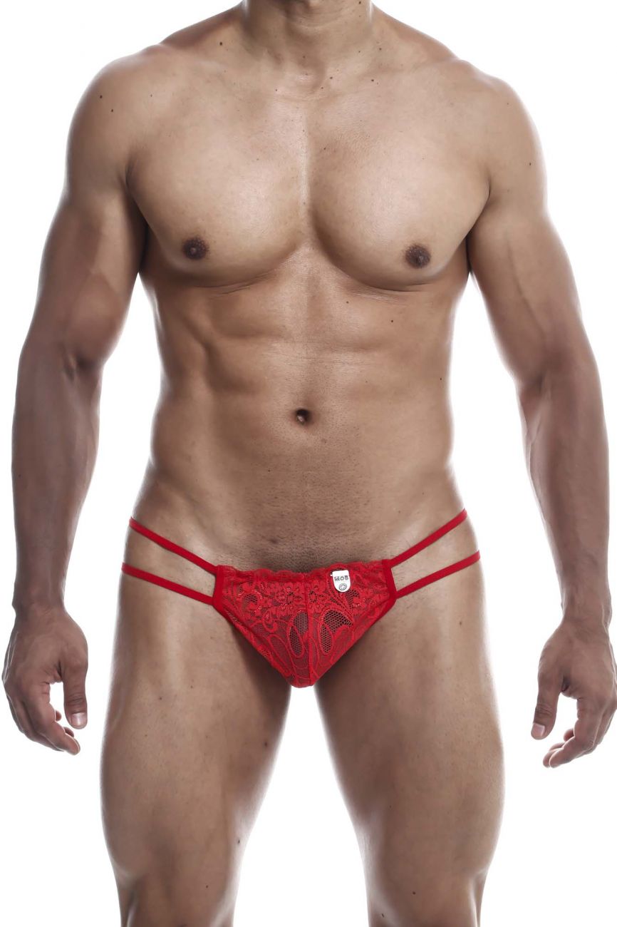 MaleBasics MBL49 Lace Thongs Red