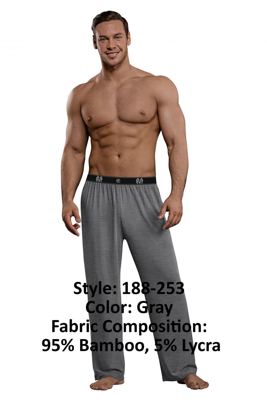 Male Power 188-253 Bamboo Lounge Pants Gray