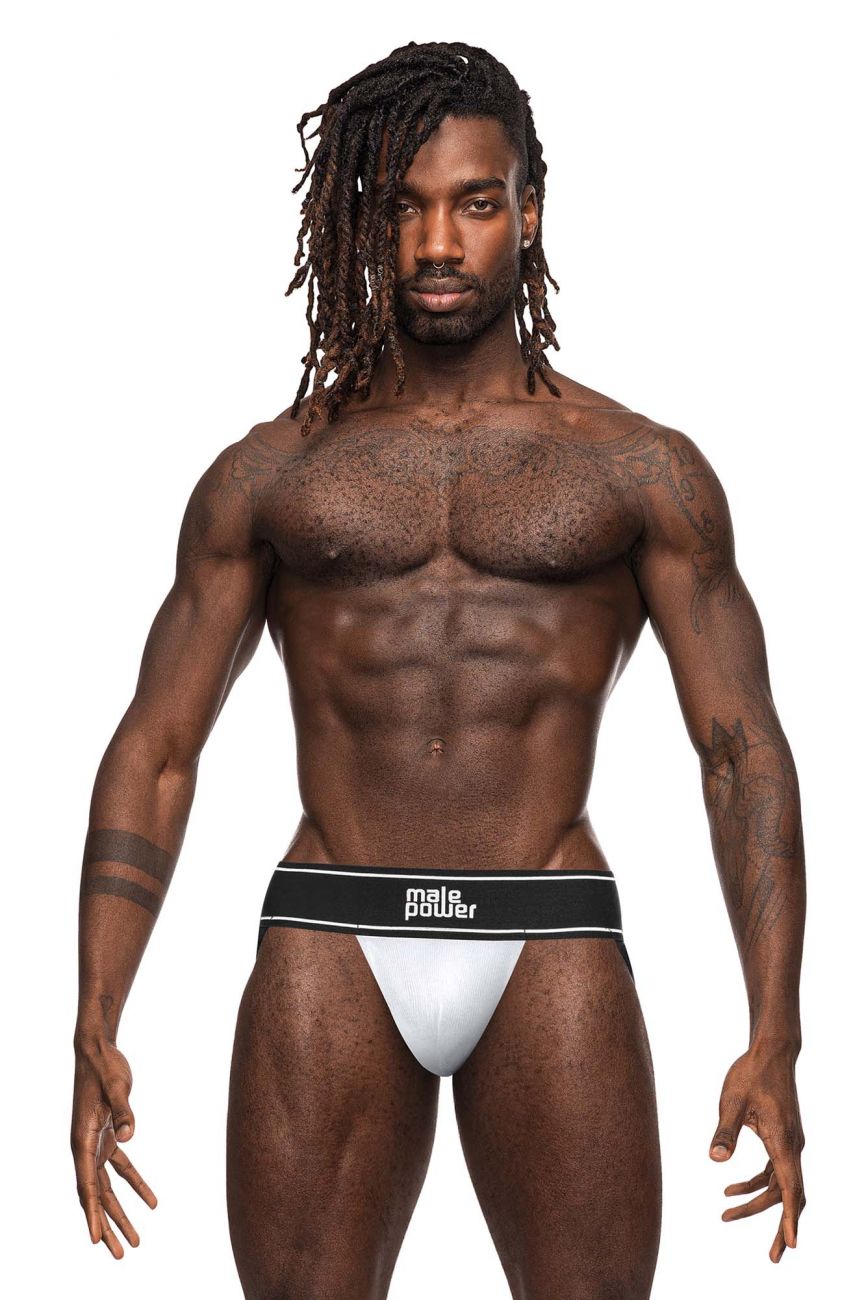 Male Power 390-275 Modal Rib Jockstrap White