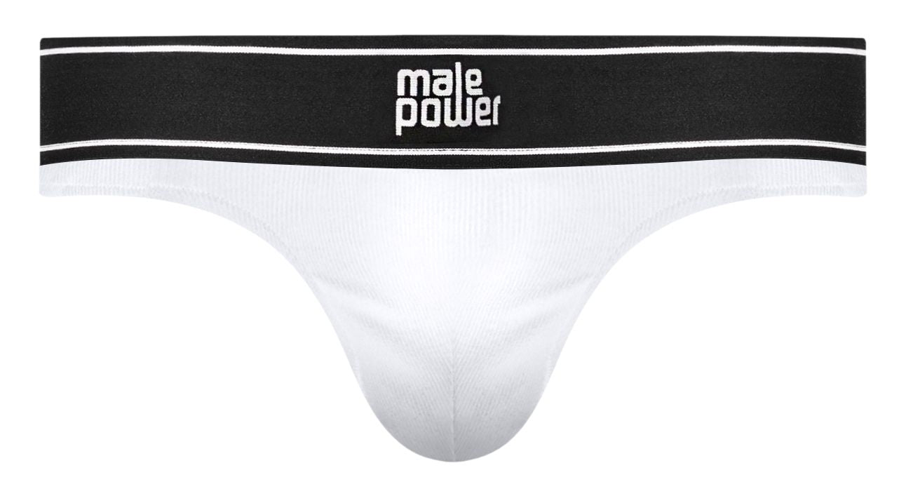 Male Power 442-275 Modal Rib Bong Thong White