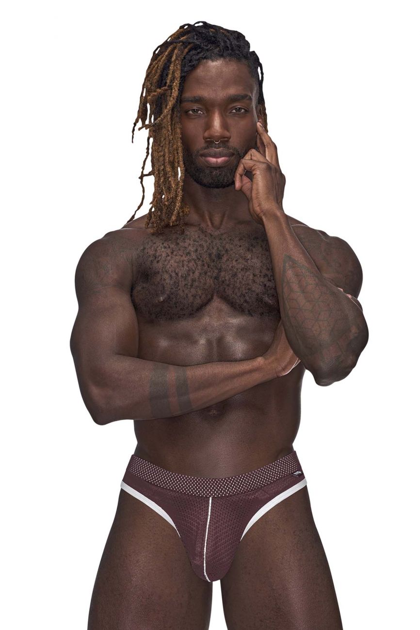 Male Power 443-273 Sport Mesh Thong Burgundy