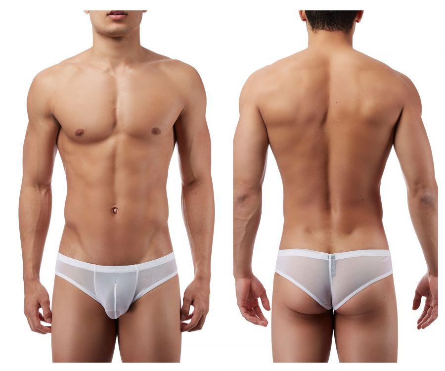 Male Power PAK883 Euro Male Mesh Shirred Pouch Manty Briefs White