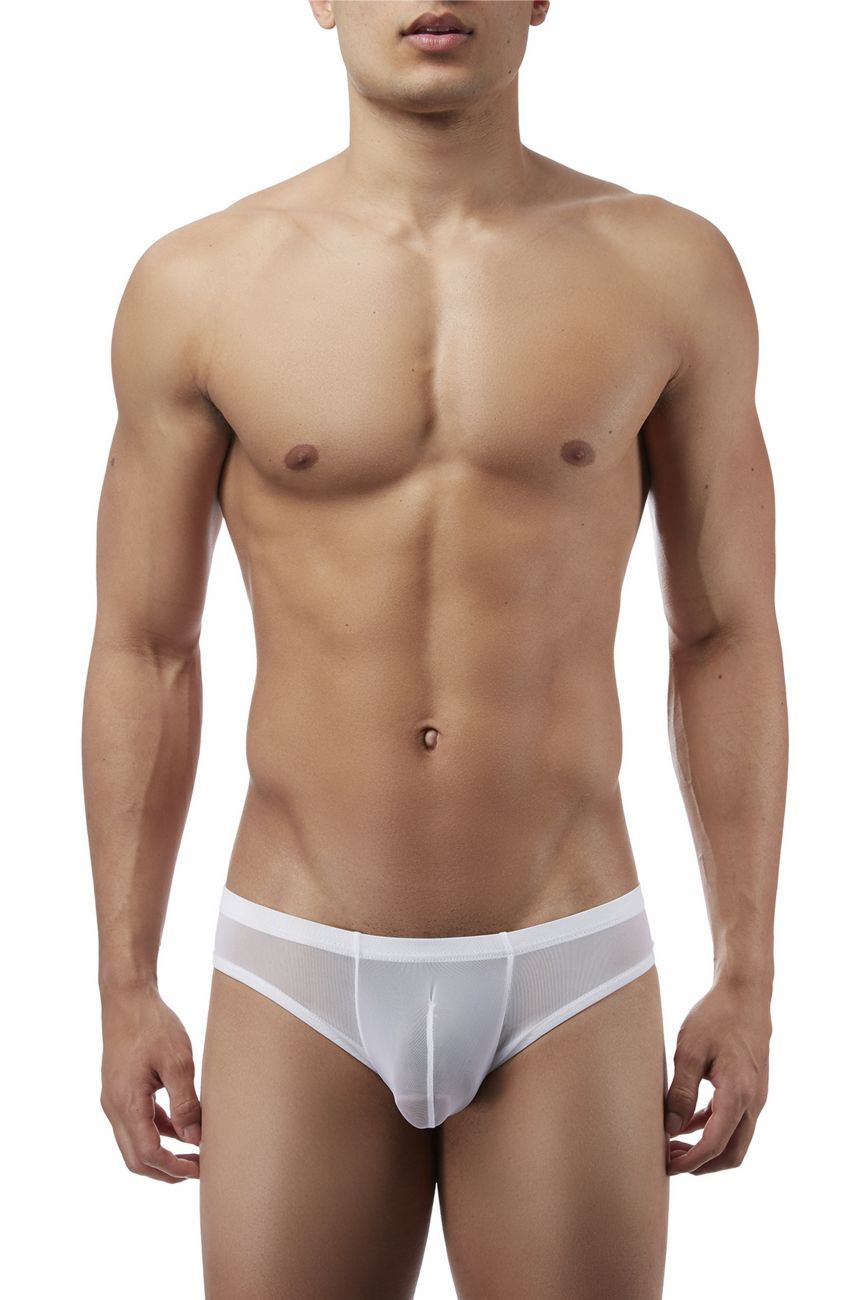 Male Power PAK883 Euro Male Mesh Shirred Pouch Manty Briefs White