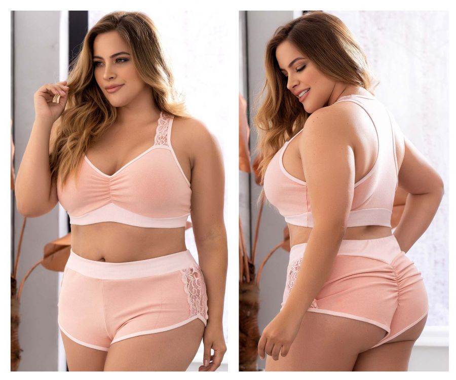 SALE - Mapale MPL-7389X Two Piece Pajama Set. Top and Shorts Color Rose