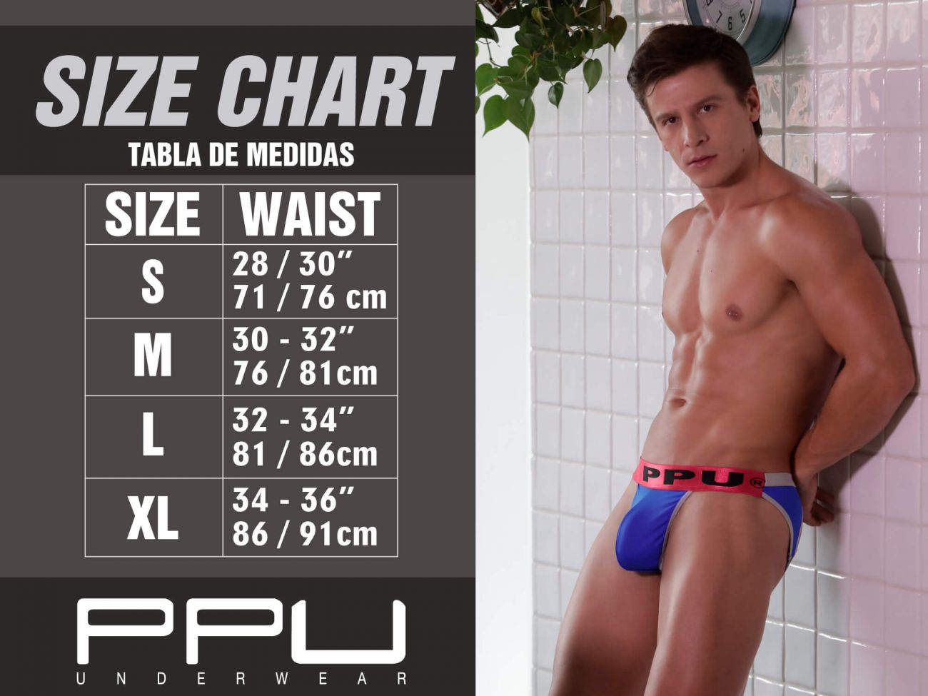 PPU 1312 Tuxedo Thong Blue-White