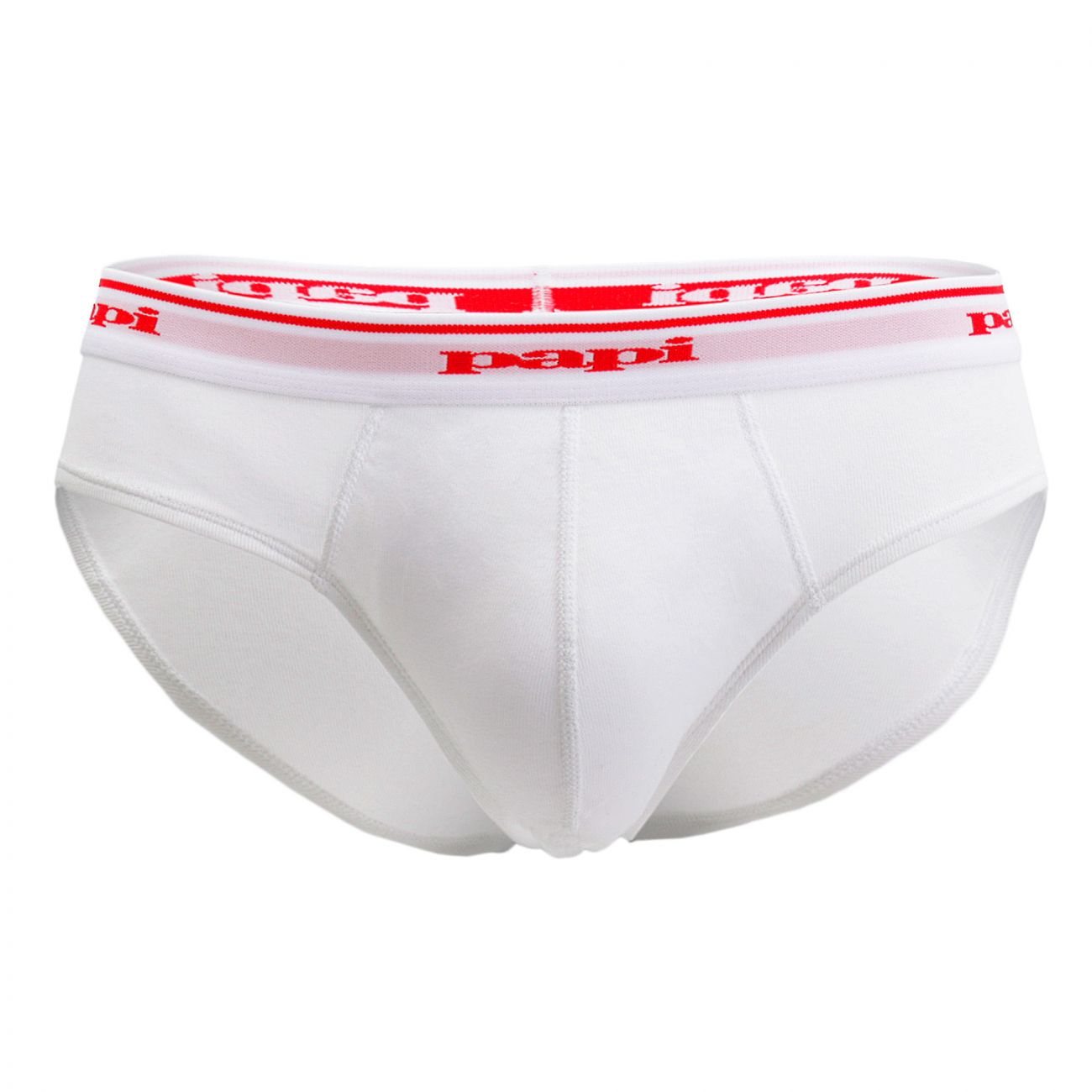 Papi 554101W-100 3PK 1X1 Rib Low Rise Brief White