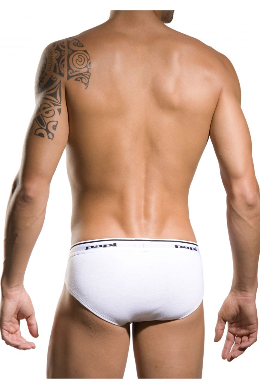 Papi 554101W-100 3PK 1X1 Rib Low Rise Brief White