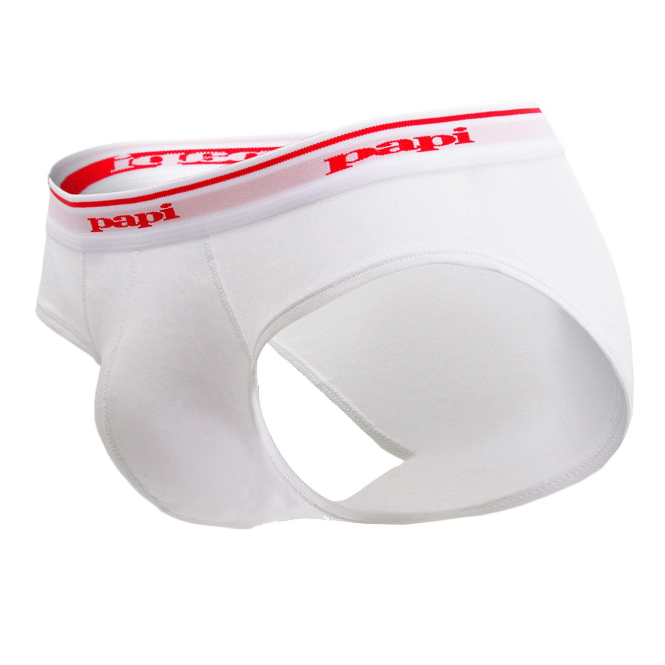Papi 554101W-100 3PK 1X1 Rib Low Rise Brief White