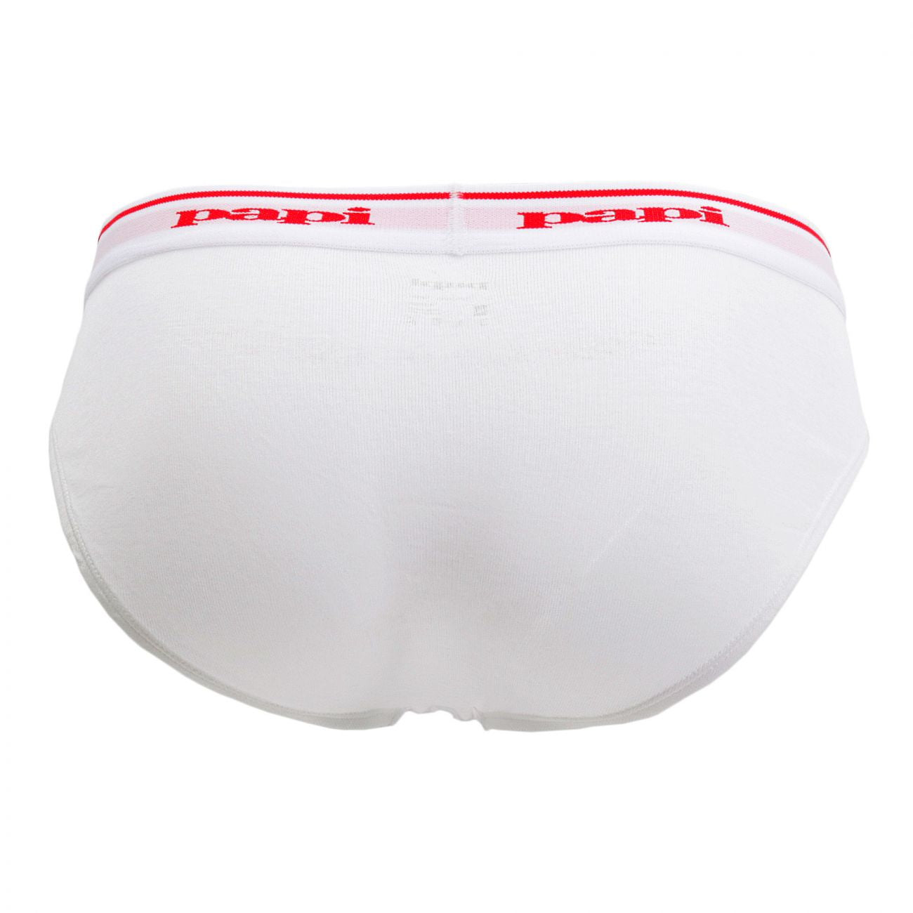 Papi 554101W-100 3PK 1X1 Rib Low Rise Brief White