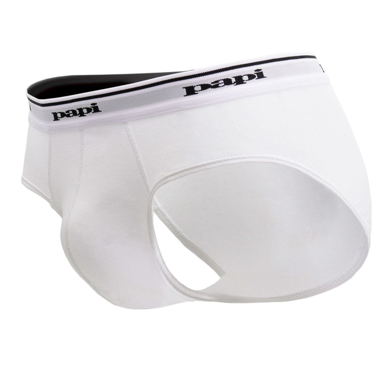 Papi 554101W-100 3PK 1X1 Rib Low Rise Brief White