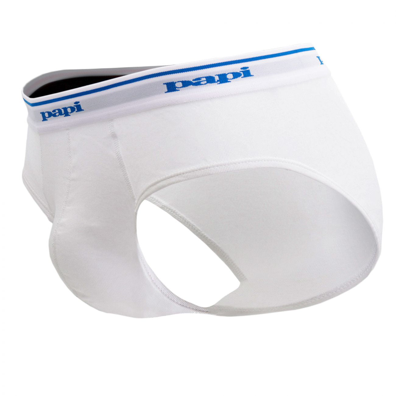 Papi 554101W-100 3PK 1X1 Rib Low Rise Brief White