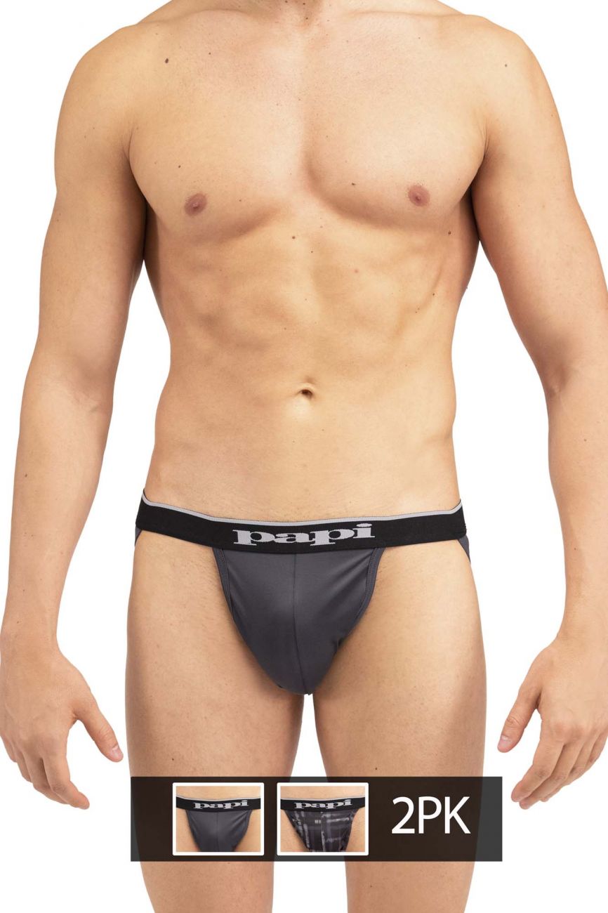Papi UMPA006 2PK Jockstrap Black Gray
