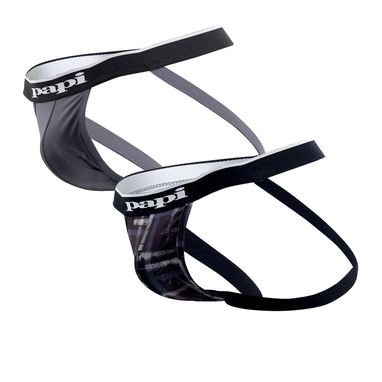 Papi UMPA006 2PK Jockstrap Black Gray