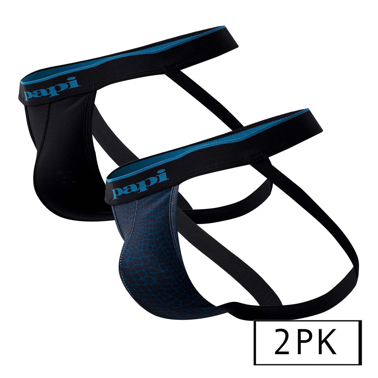 Papi UMPA049 Microflex Jockstrap Teal-Leopard