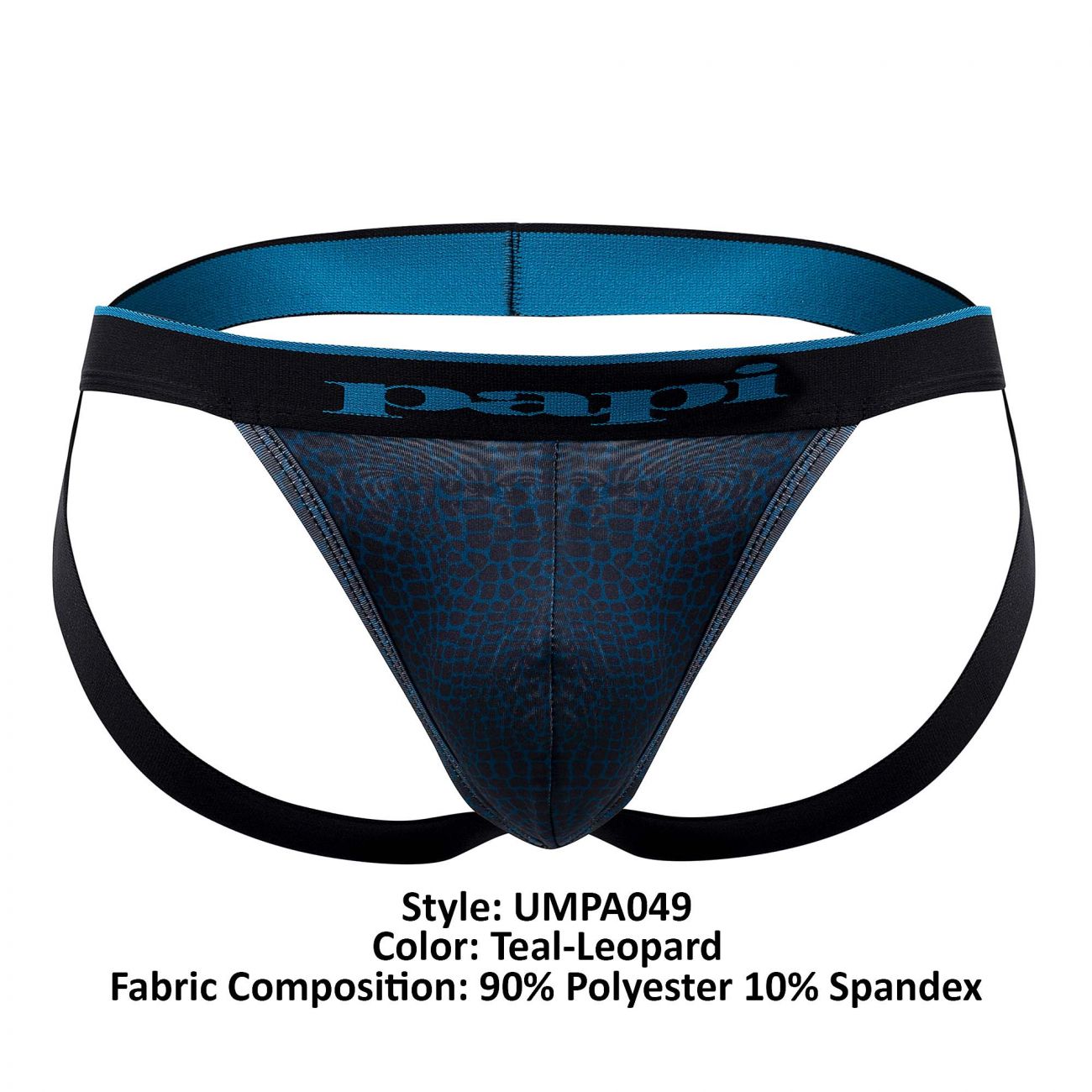 Papi UMPA049 Microflex Jockstrap Teal-Leopard