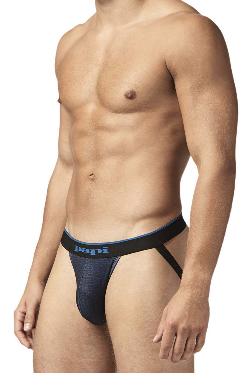 Papi UMPA049 Microflex Jockstrap Teal-Leopard