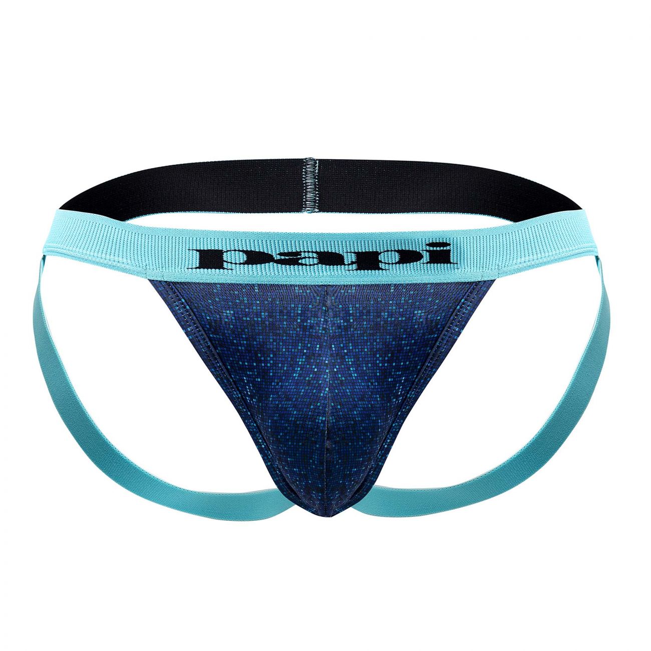 Papi UMPA051 Fashion Microflex Brazilian Jockstrap Blue Pixel Print