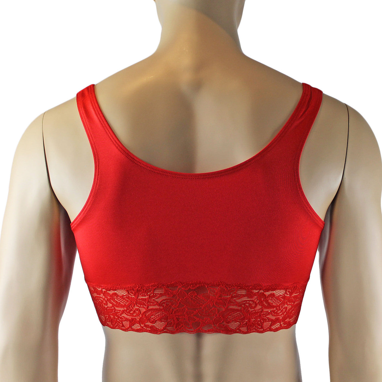 Male Lingerie Bra Camisole Top with Lace (red plus other colours)