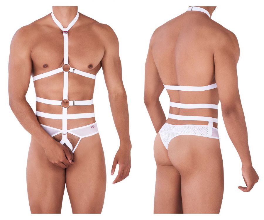 Pikante 0344 Decided Harness Thongs White