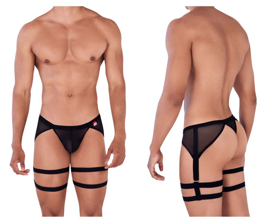 Pikante 0345 Rebel Garter Thongs Black